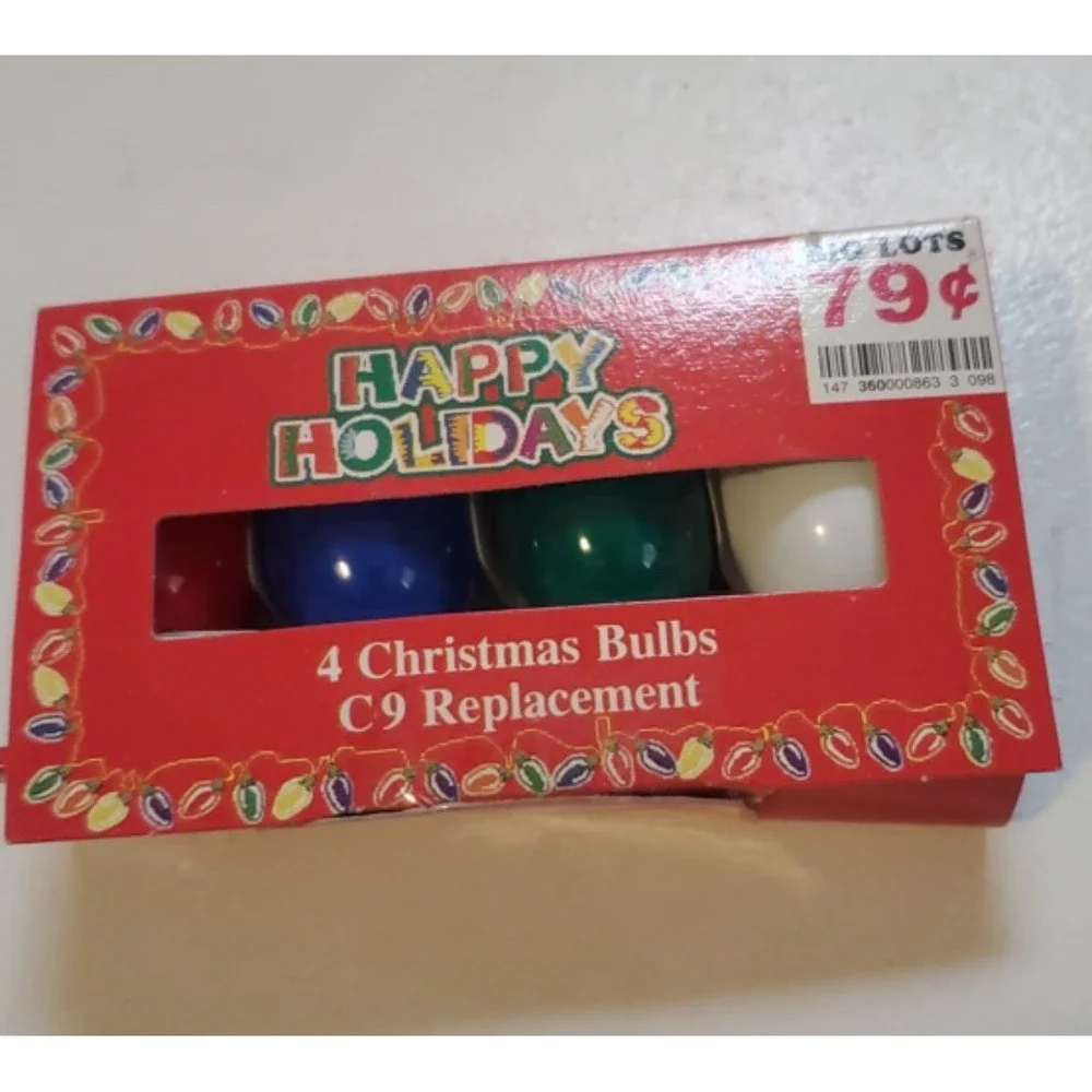 UTRU2212 Multi-Colored Twinkle Transparent C9 Replacement‎ Bulbs 4pk